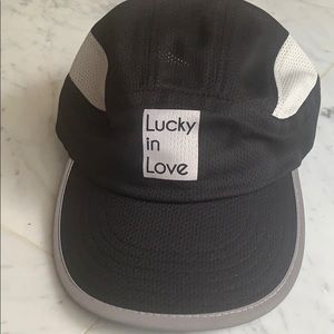 Lucky in Love black reflective logo cap